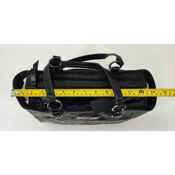 COACH Gallery Embossed Black Patent Leather Medium Tote Bag F19462 Fast Ship - Picture 9 of 15